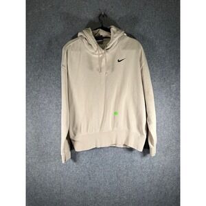 Nike Sportswear Club Fleece Hoodie Mens Medium Beige Pullover Hooded Sweatshirt